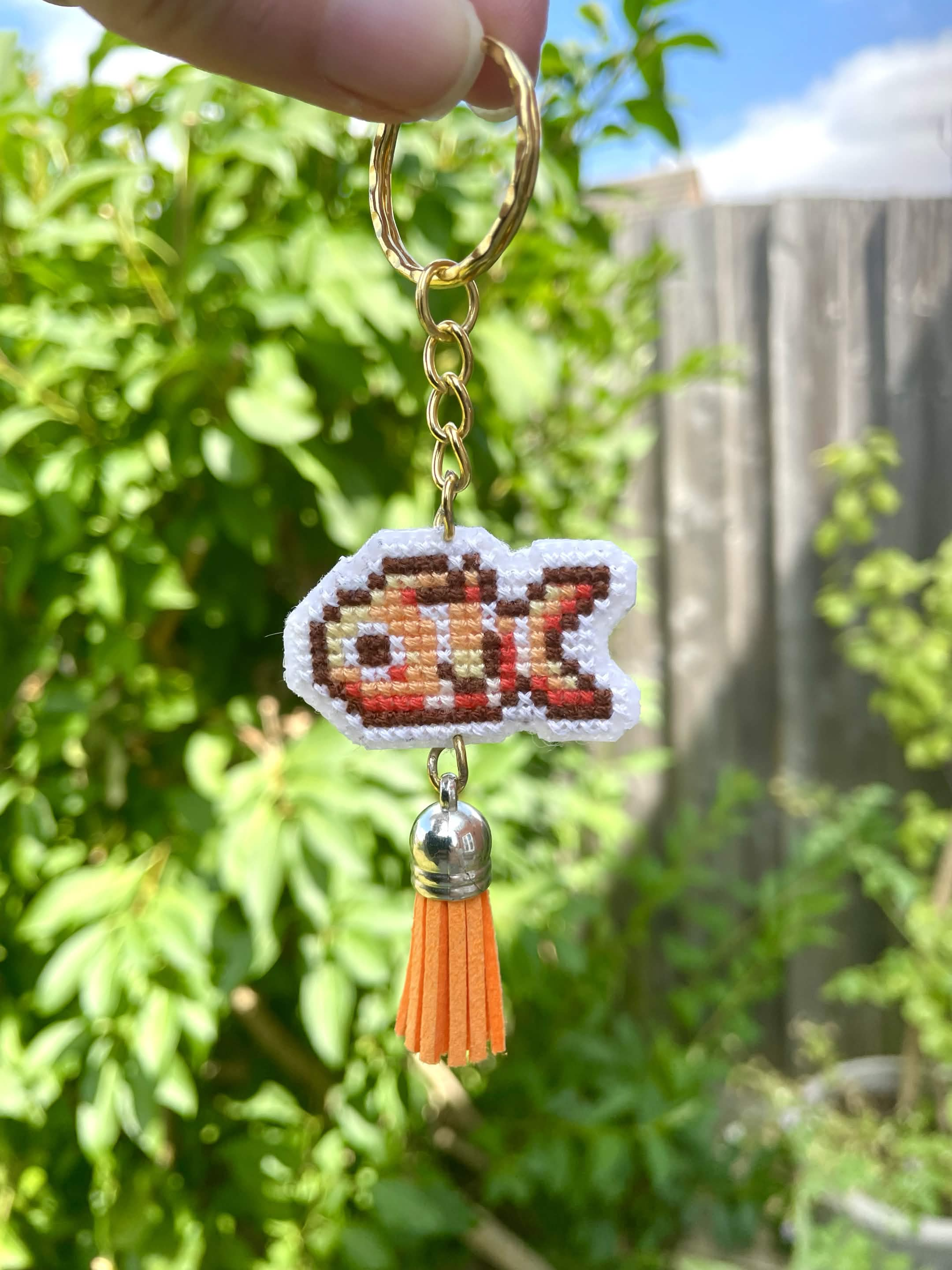 Clown Fish Cross Stitch Keychain