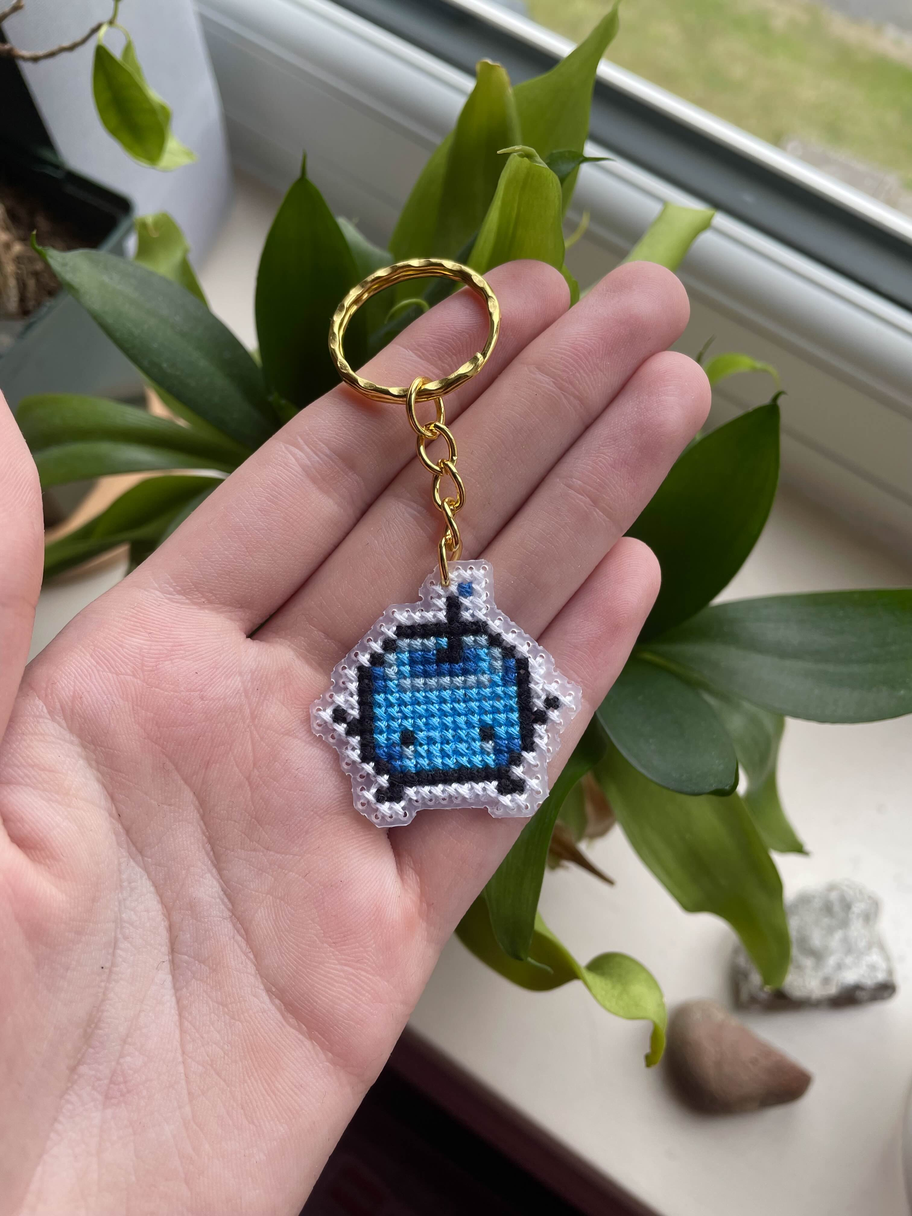 Junimo Cross Stitch Keychain